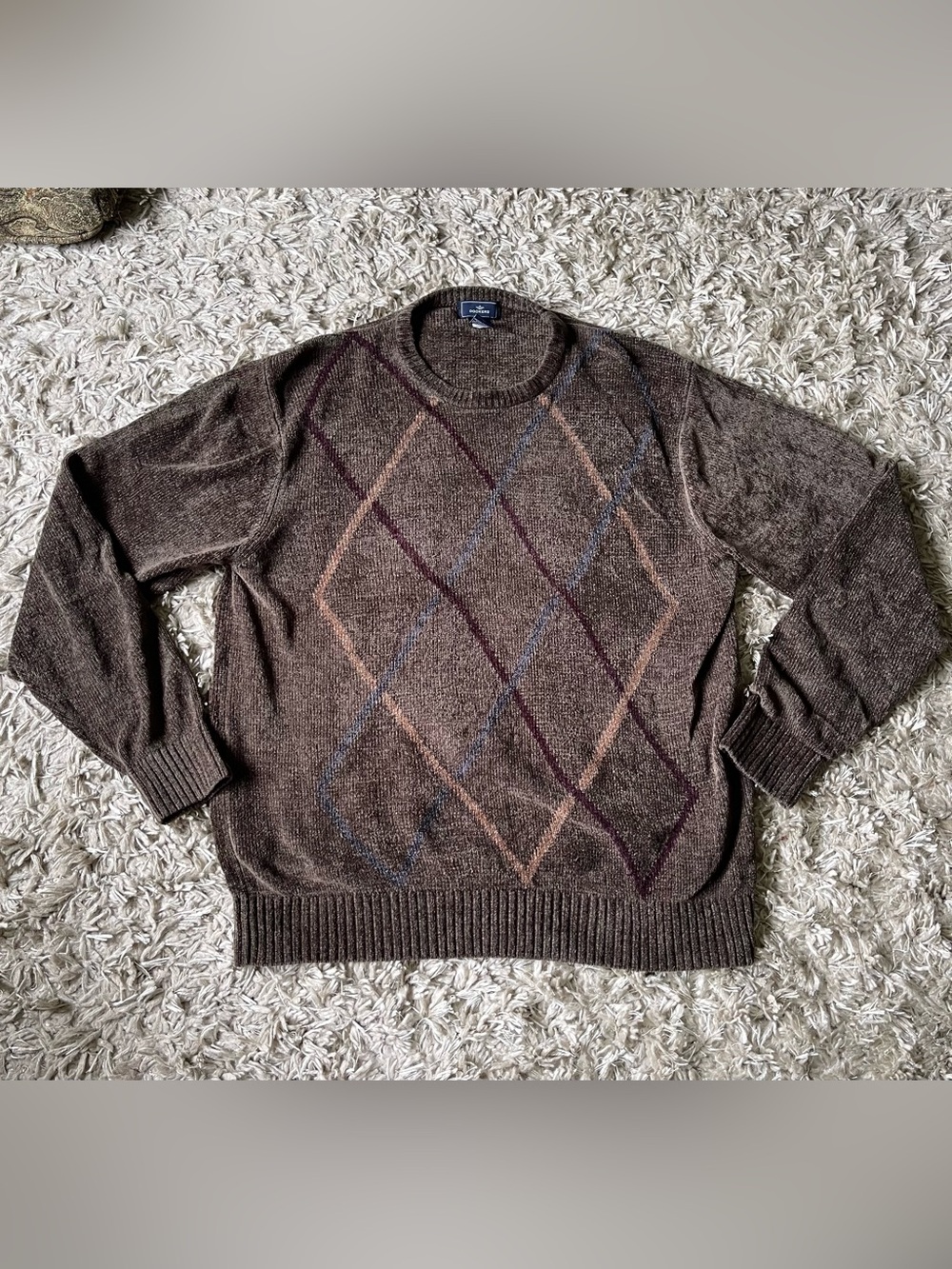 Dockers Brown Argyle Crewneck Sweater